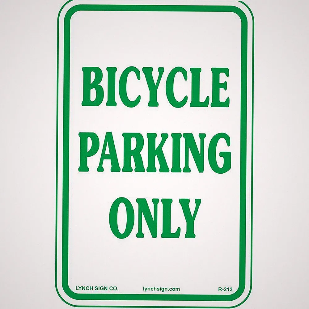 10 In. X 14 In. Bicycle Parking Sign Printed on More Durable, Thicker, Longer La